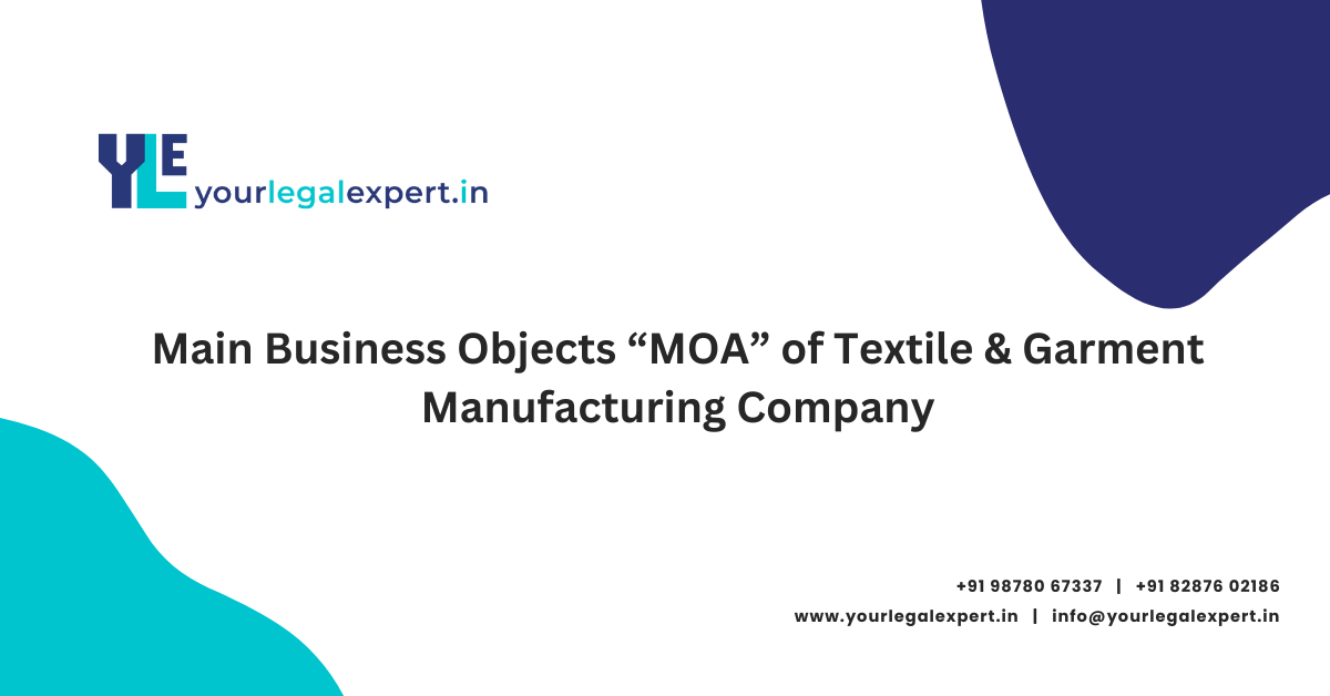 MOA of Textile & Garment Manufacturing Company